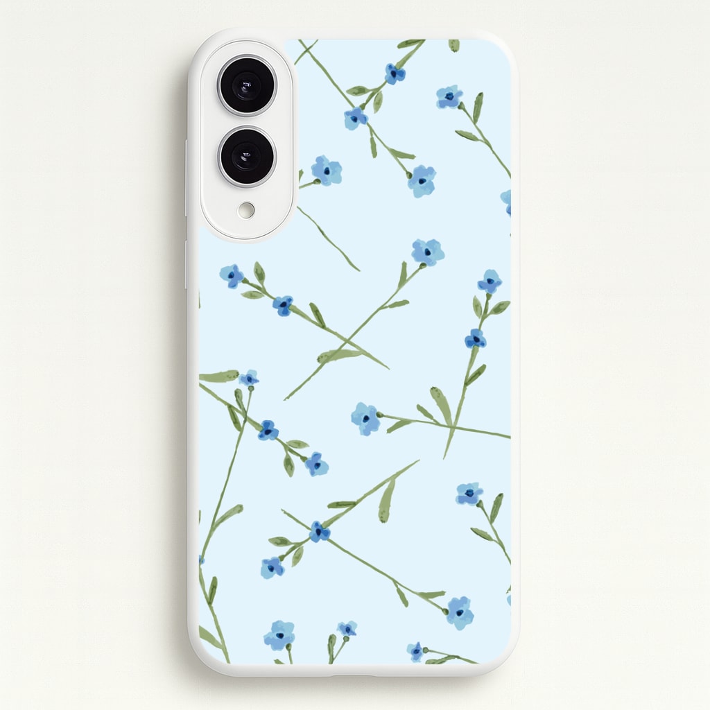 Baby Blue Floral Pattern Phone Case