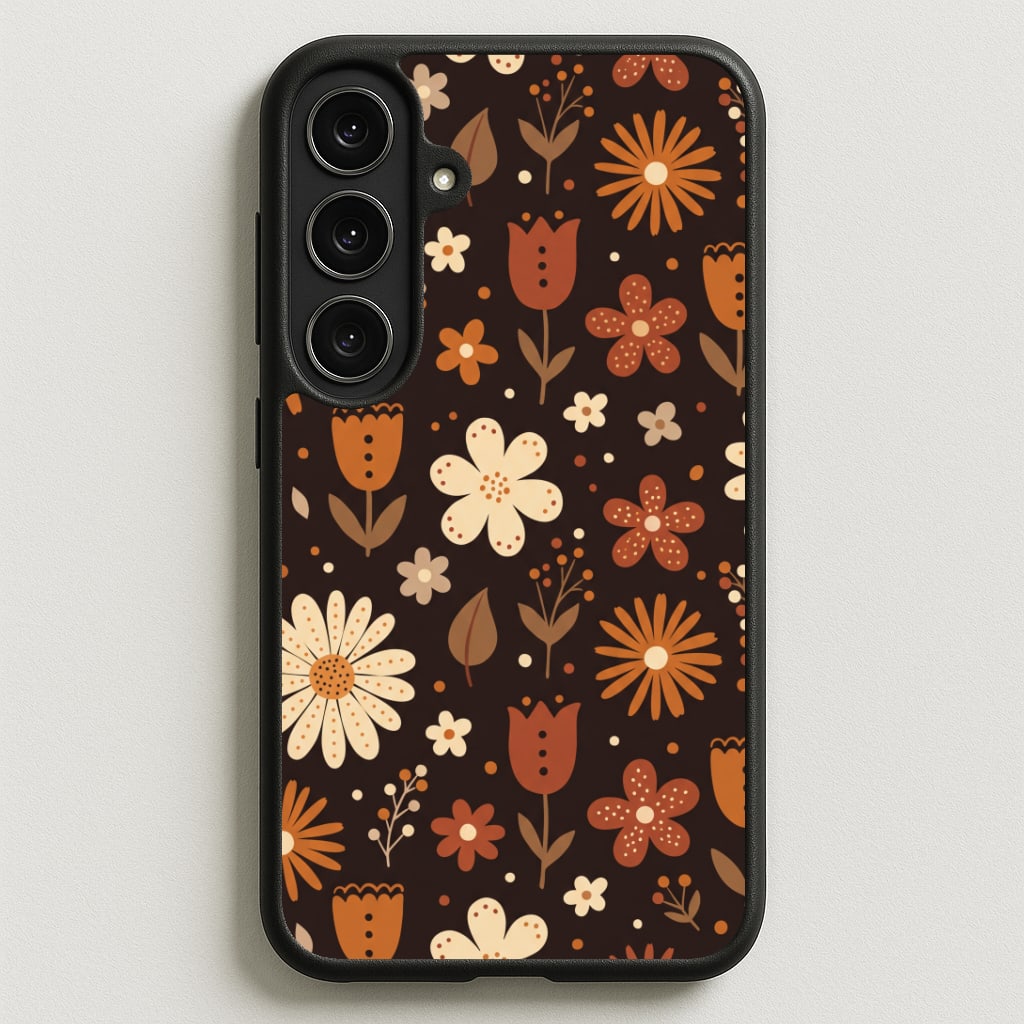 Espresso Folk Blooms Phone Case