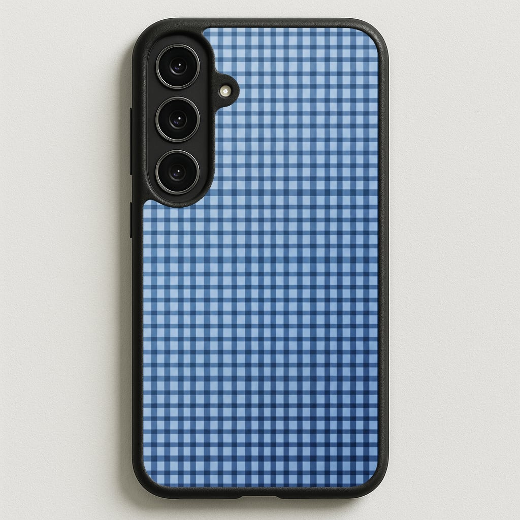 Back to Casics - Blue Gingham Weave Phone Case