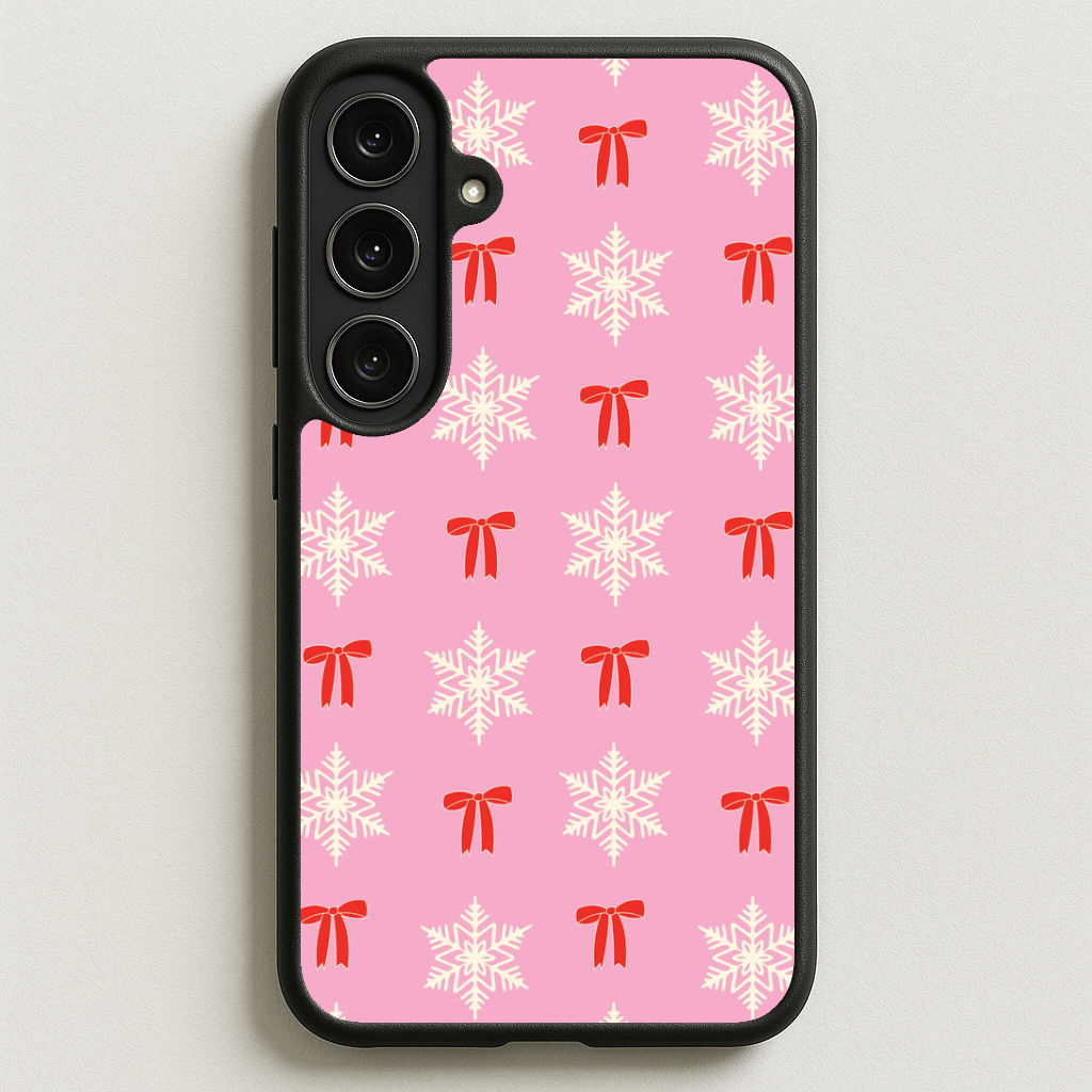 Coquette Bows And Snowflakes Pattern Phone Case