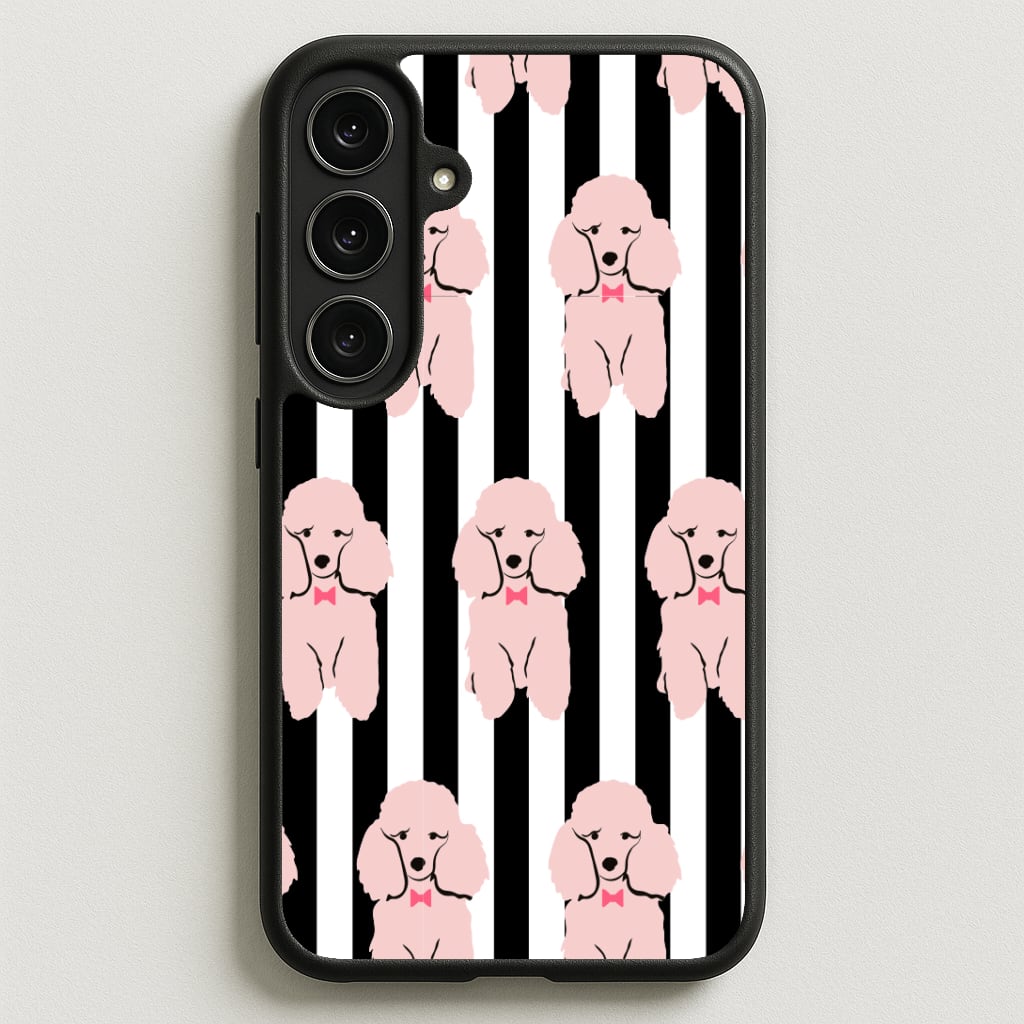 Striped Poodle - Dog Pattern Phone Case