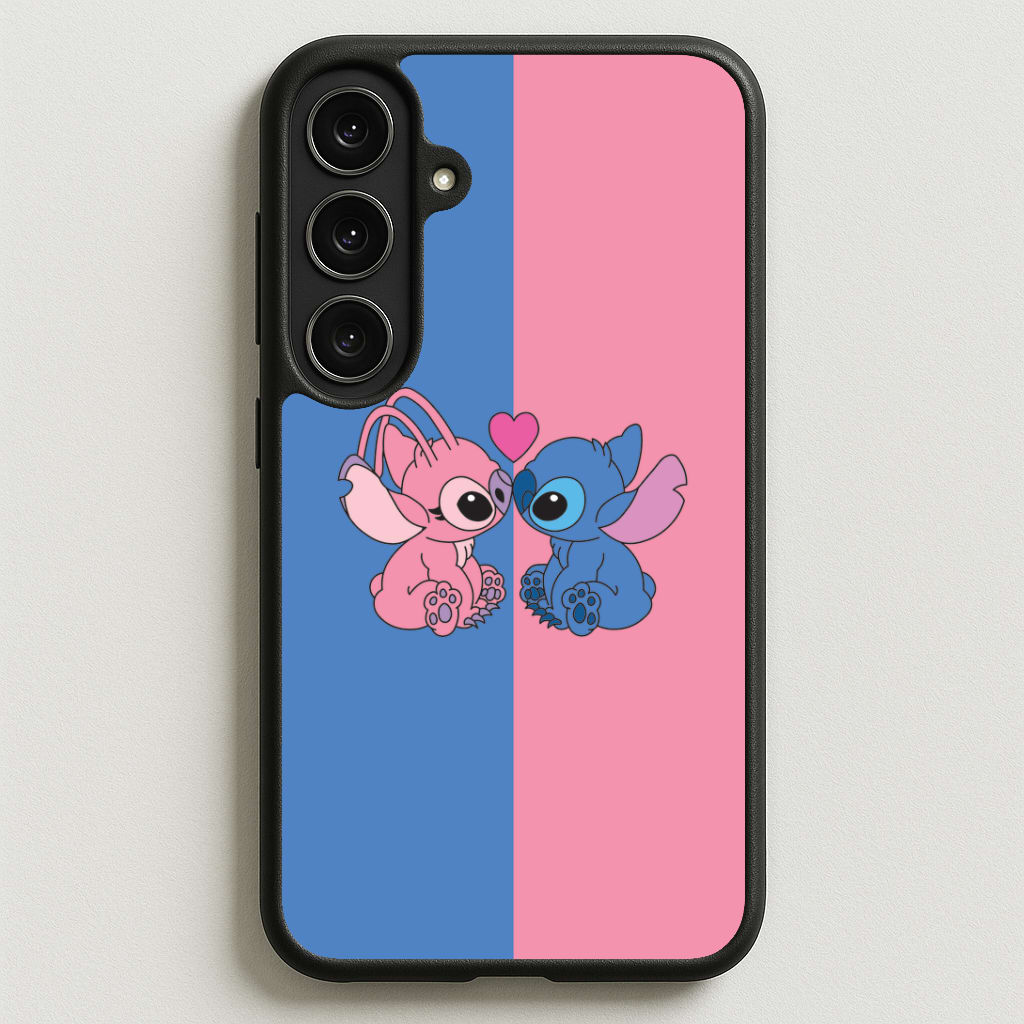 Angel And Blue Alien - Pink Alien Phone Case