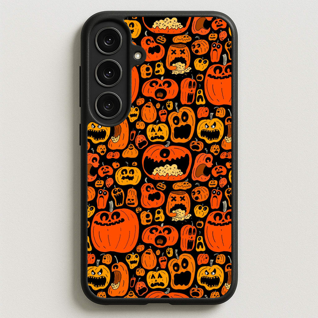 Scary Pumpkin Halloween Pattern Phone Case