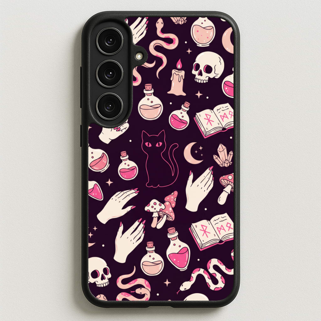 Black Witchy Doodles Phone Case