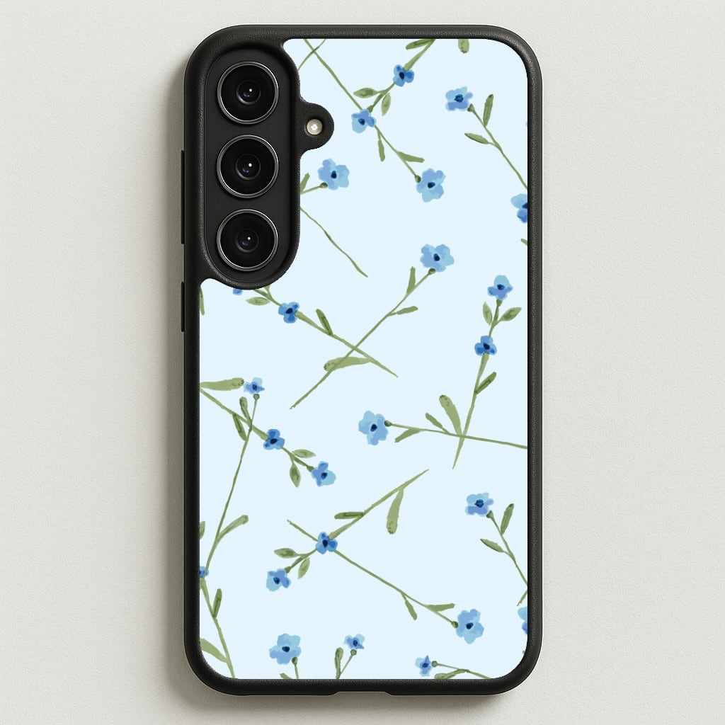 Baby Blue Floral Pattern Phone Case