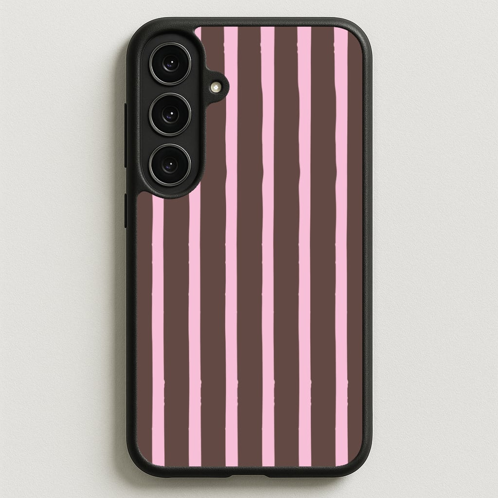 Chocolate & Strawberry Stripes Phone Case