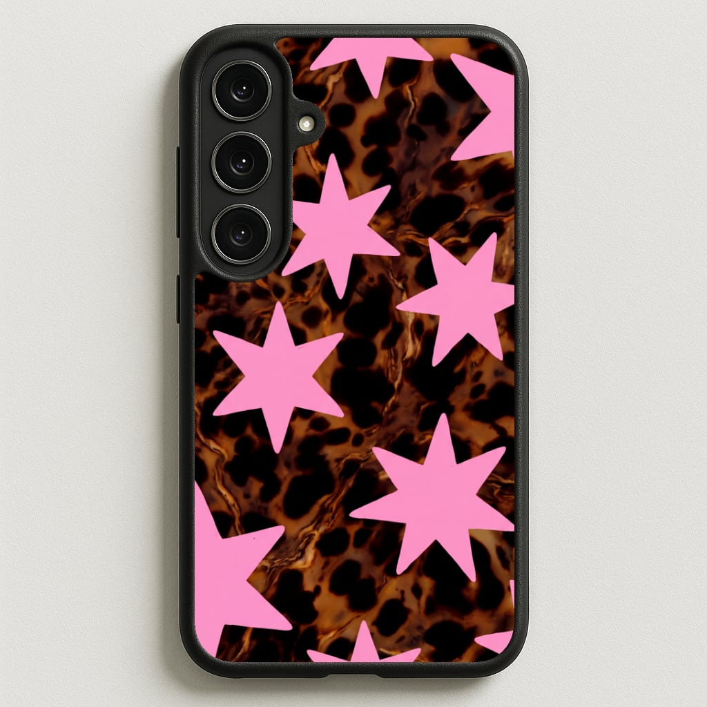 Tortoiseshell Star Scatter - Pink Phone Case