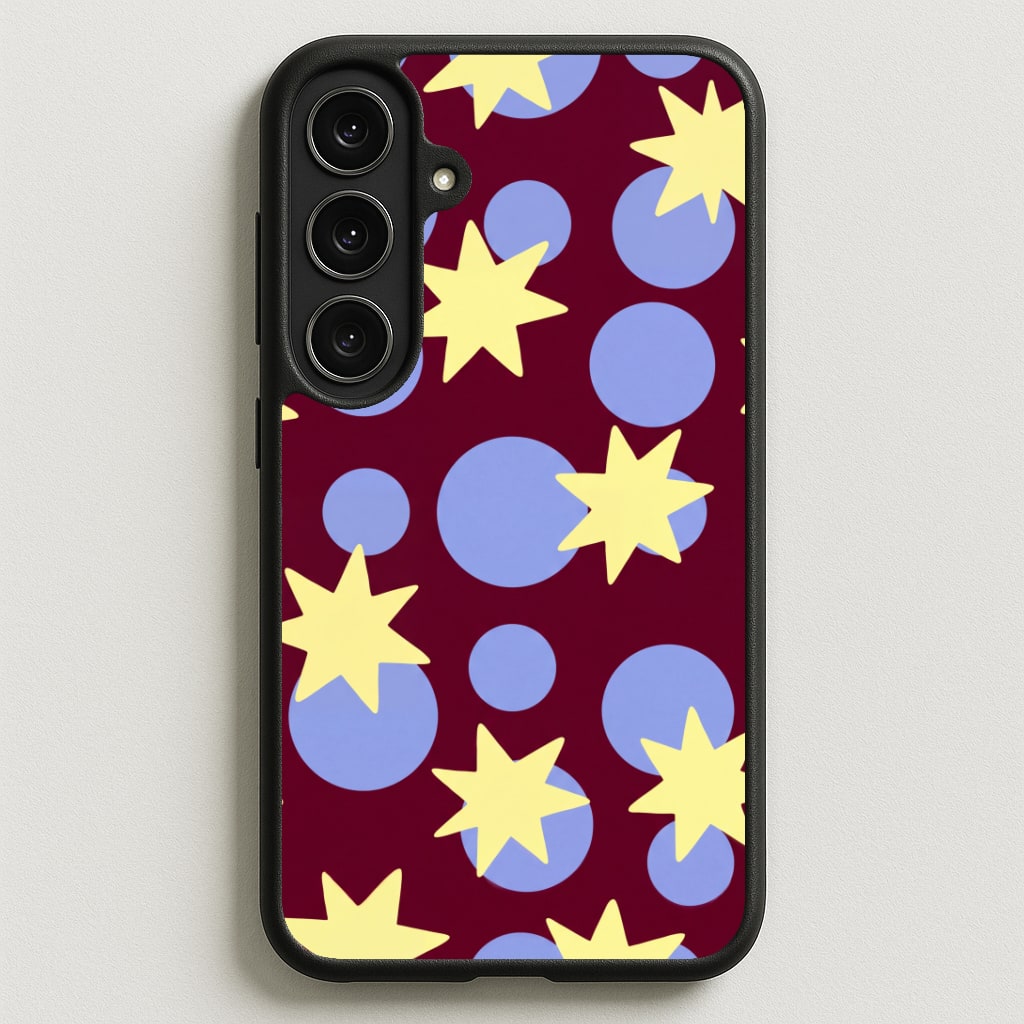 Butter Stars On Burgundy Phone Case