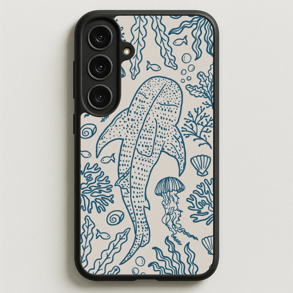 Teal Whale Shark Reef Phone Case