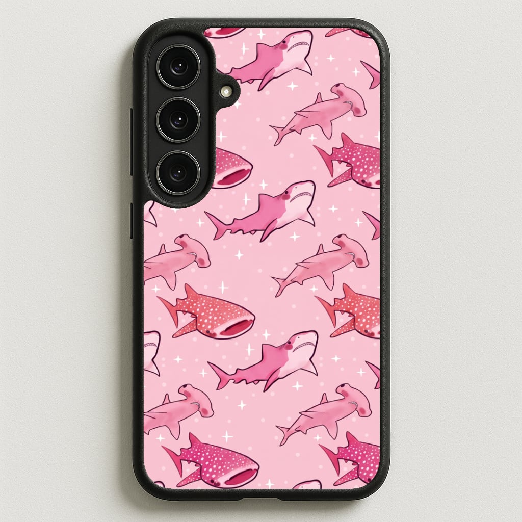 Pink Shark Pattern Phone Case