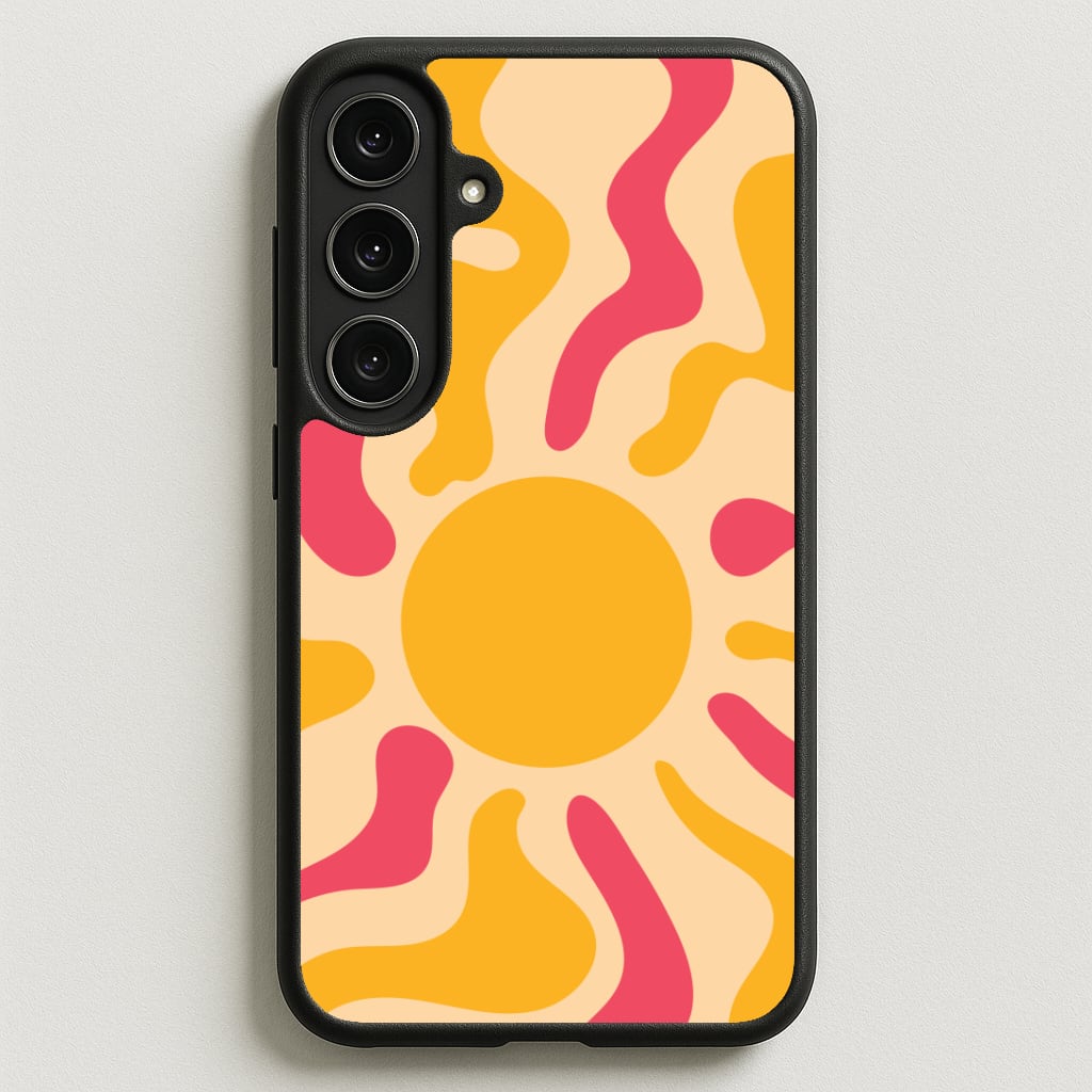 Yellow And Pink Abstract Sun Phone Case