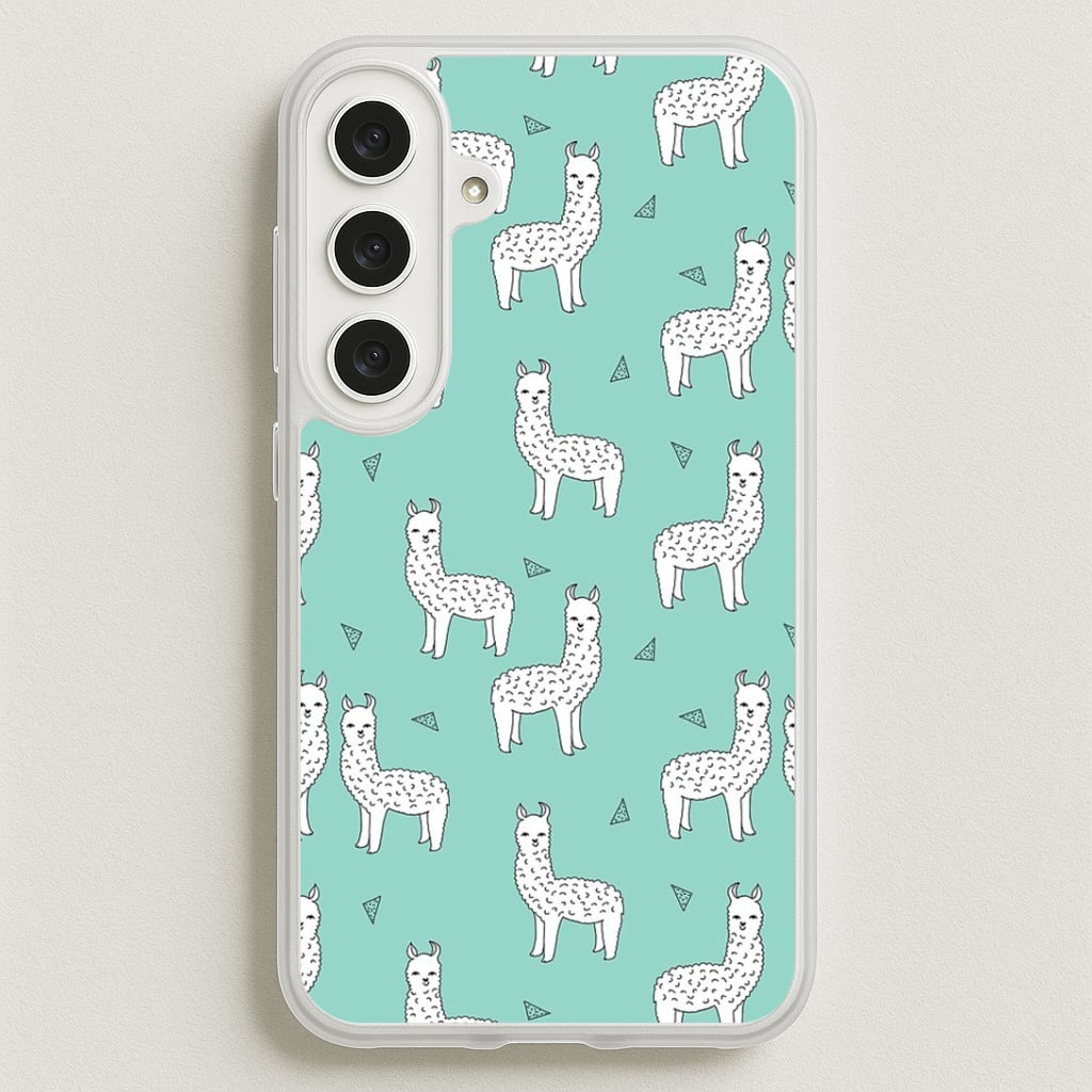 Mint Alpaca Pattern Phone Case