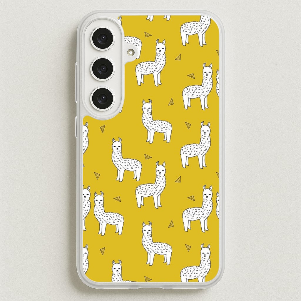 Mustard Alpaca Pattern Phone Case