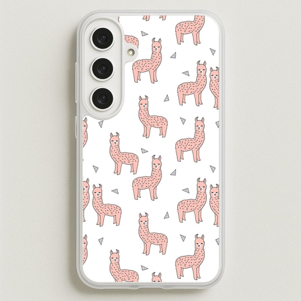 Pale Pink Alpaca Pattern Phone Case