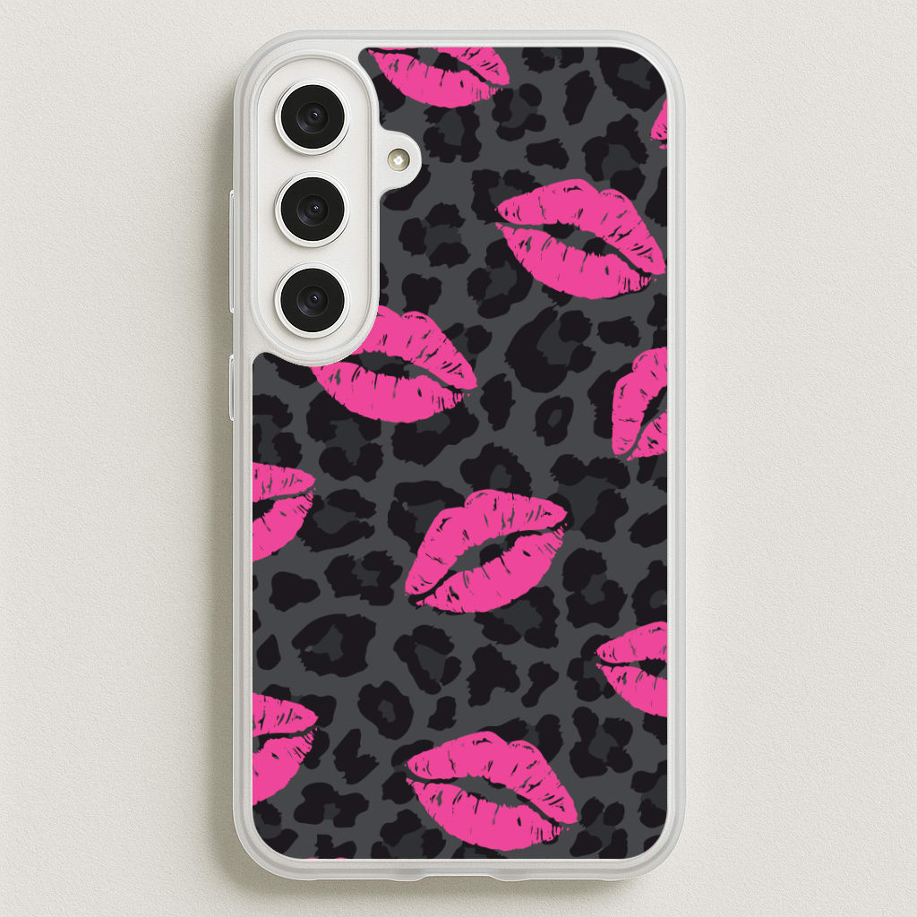 Pink Lipstick Cheetah Print Phone Case