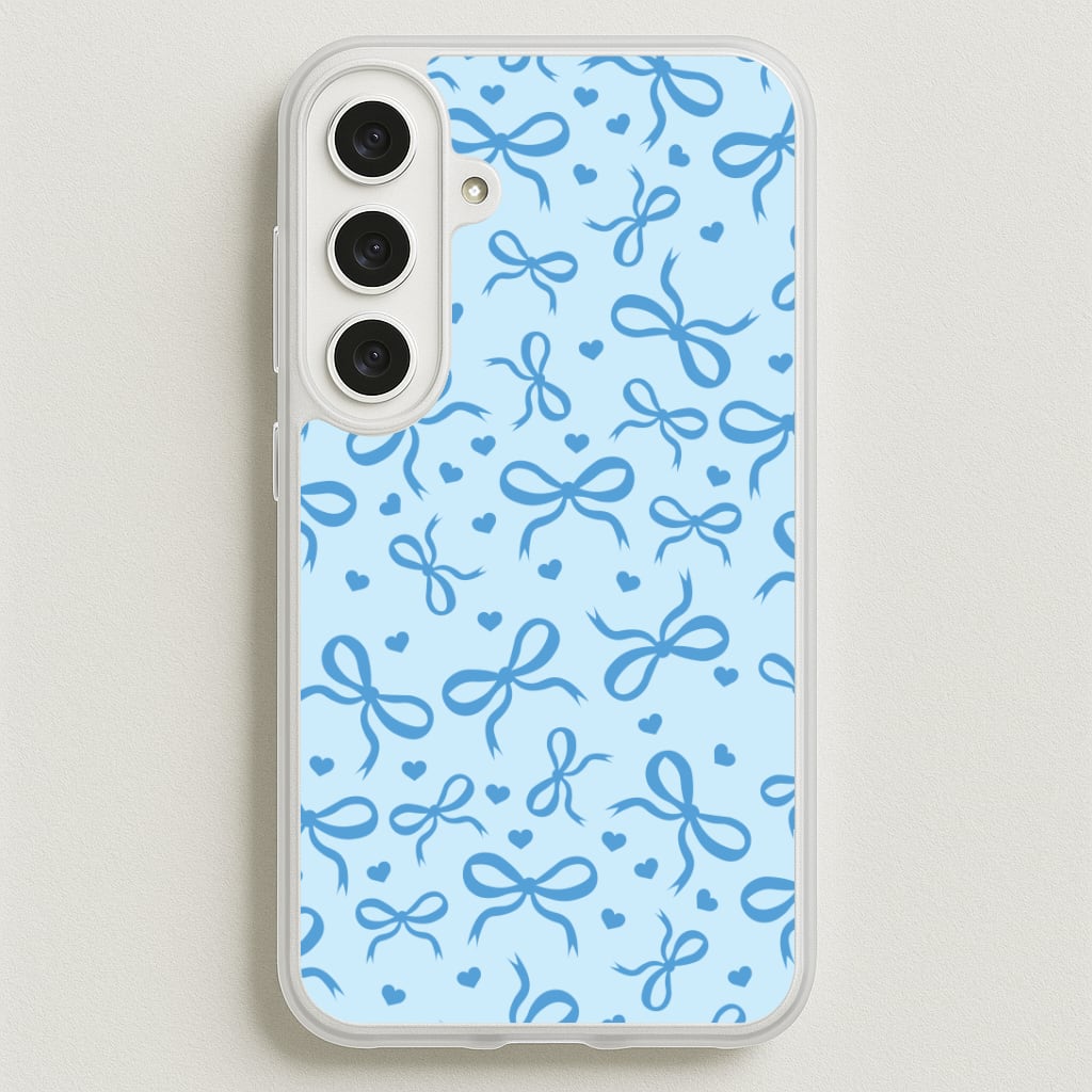 Coquette Bows And Hearts Navy Blue Phone Case