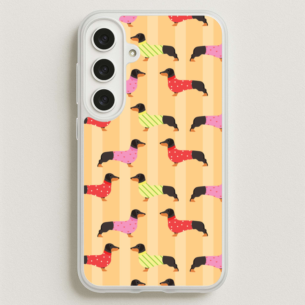 Dachshunds In Sweaters Pattern Phone Case