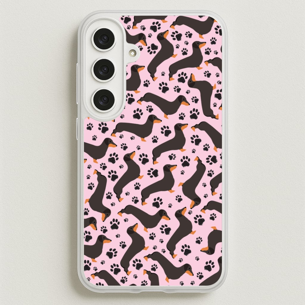Dachschunds And Paws Pattern Phone Case
