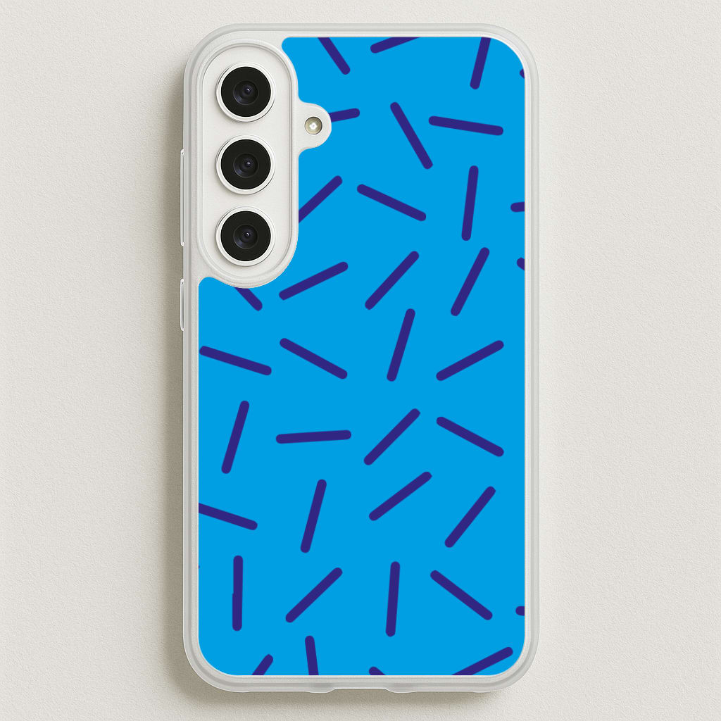 Blue Line Pattern - Eighties Phone Case