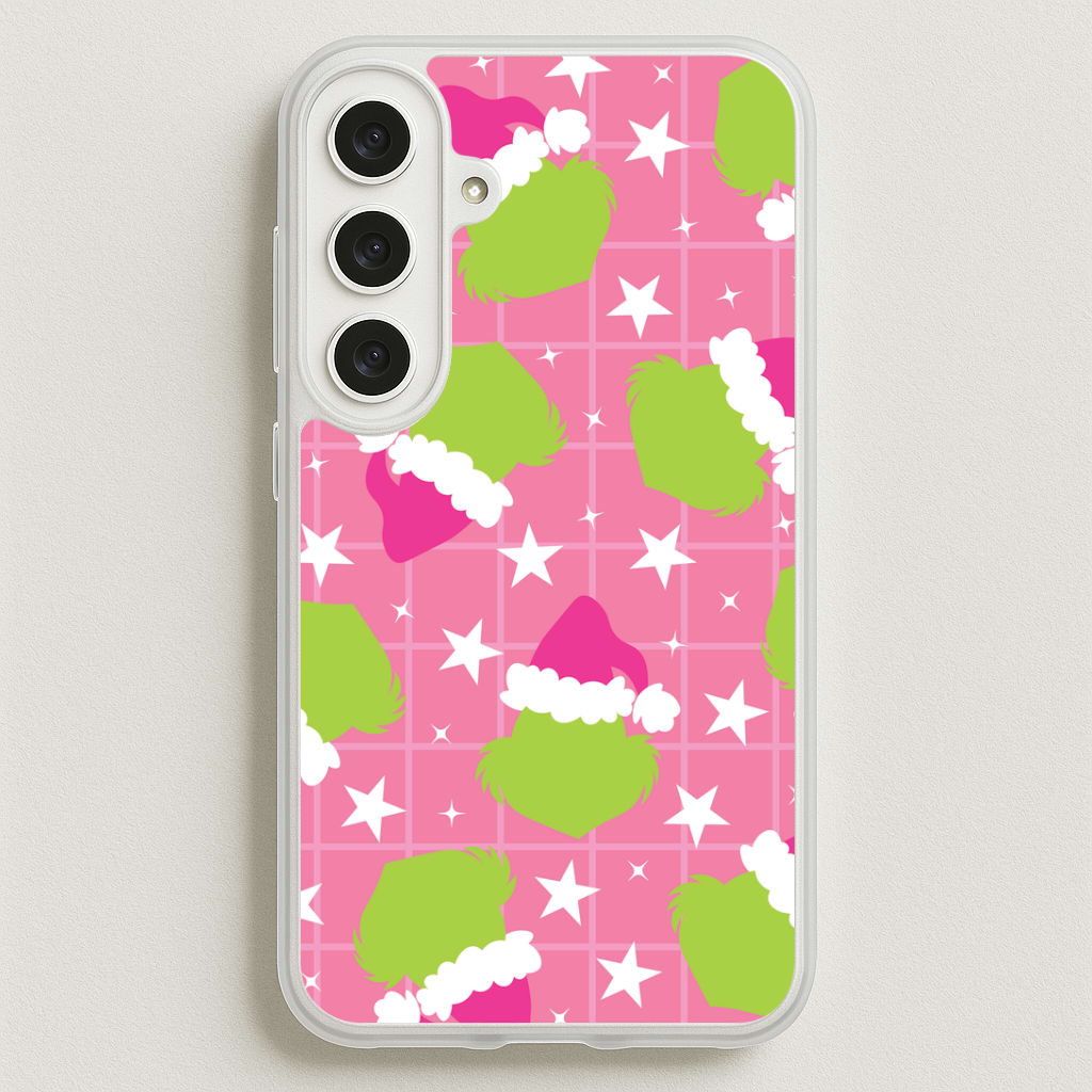 Pink Green Creature Xmas Pattern Phone Case
