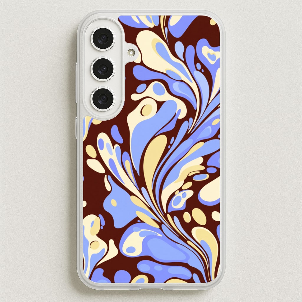 Blue, Yellow & Brown Marble Swirl Phone Case