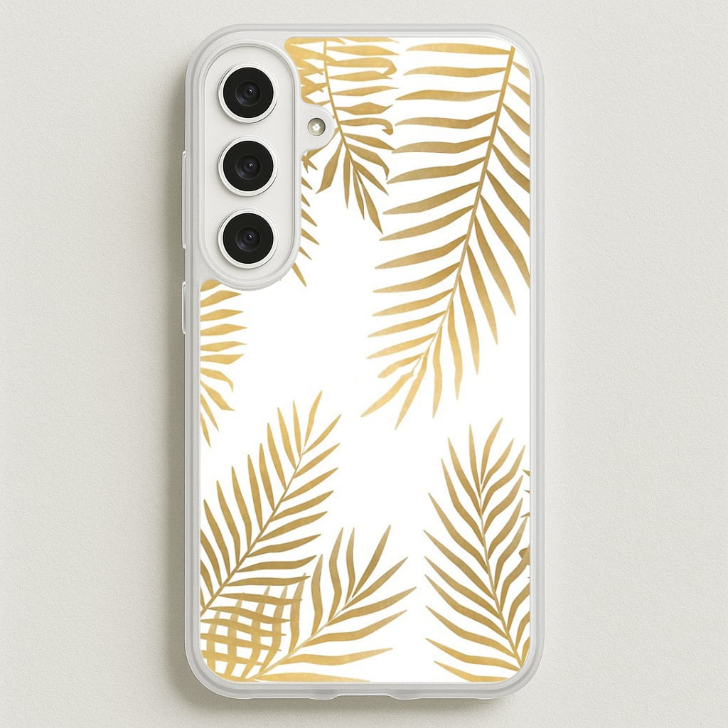 Gold Palm Leaf Pattern Phone Case