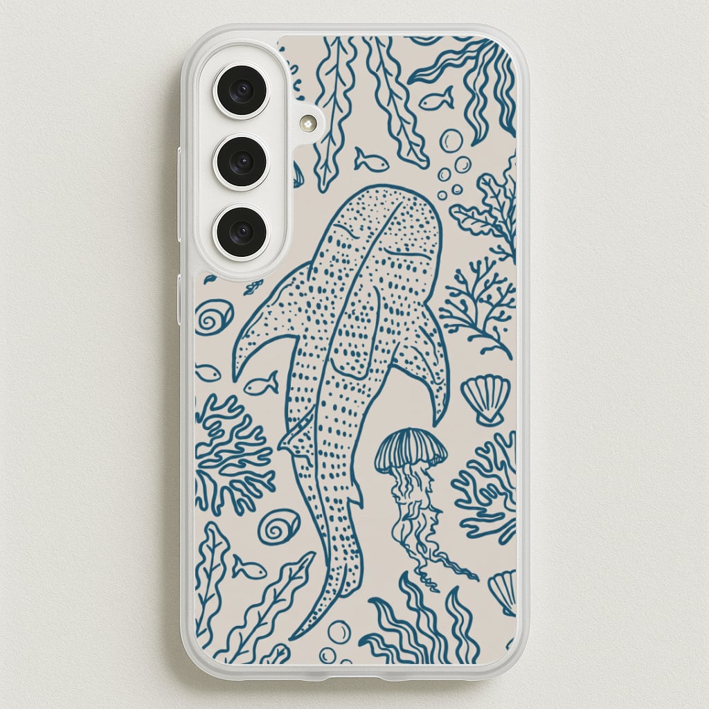 Teal Whale Shark Reef Phone Case