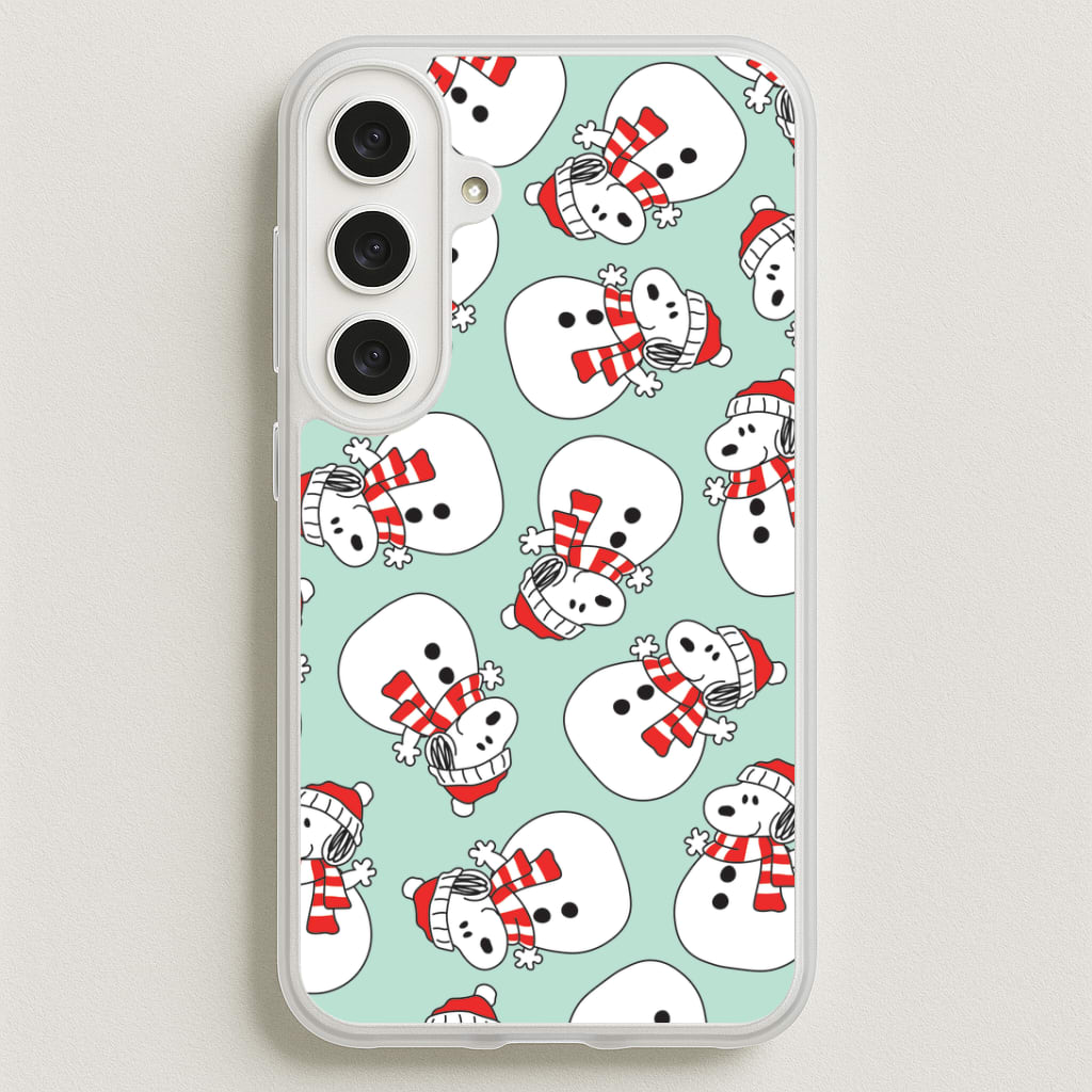 Cartoon Beagle Snowman Pattern Phone Case