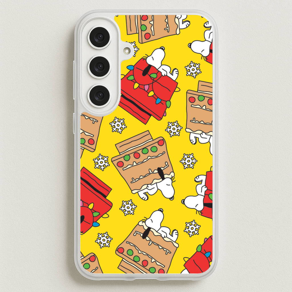 Cartoon Beagle Fairylights And Gingerbead Pattern Phone Case