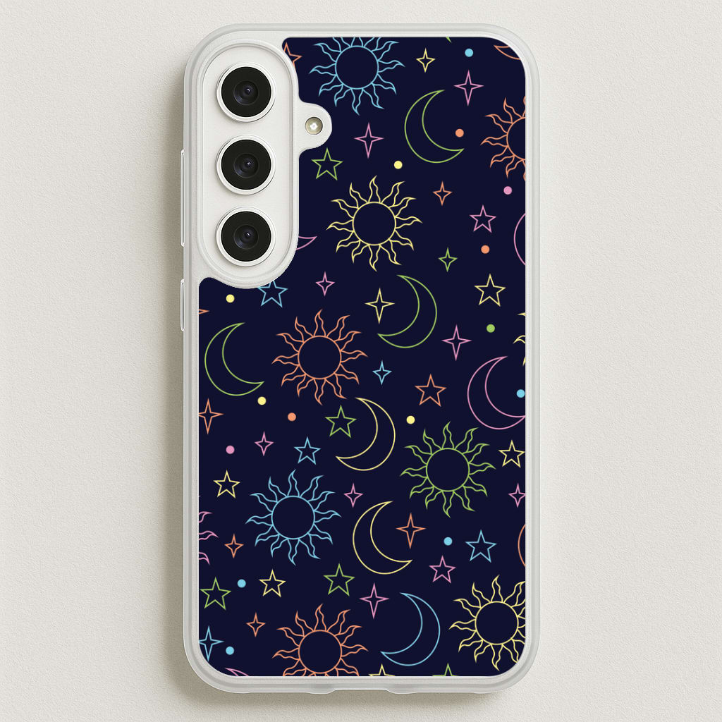 Sun, Moon And Stars Pattern Rainbow Phone Case