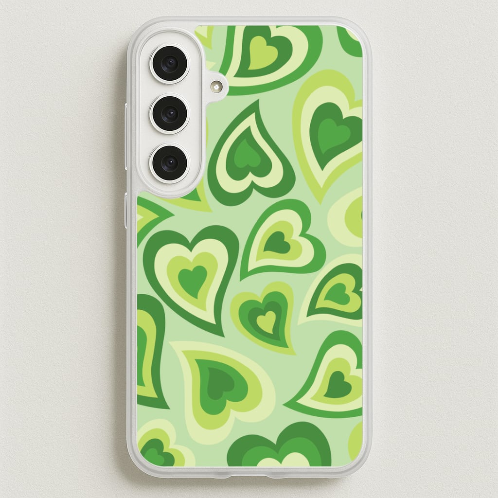 Green Hearts - Trippy Patterns Phone Case