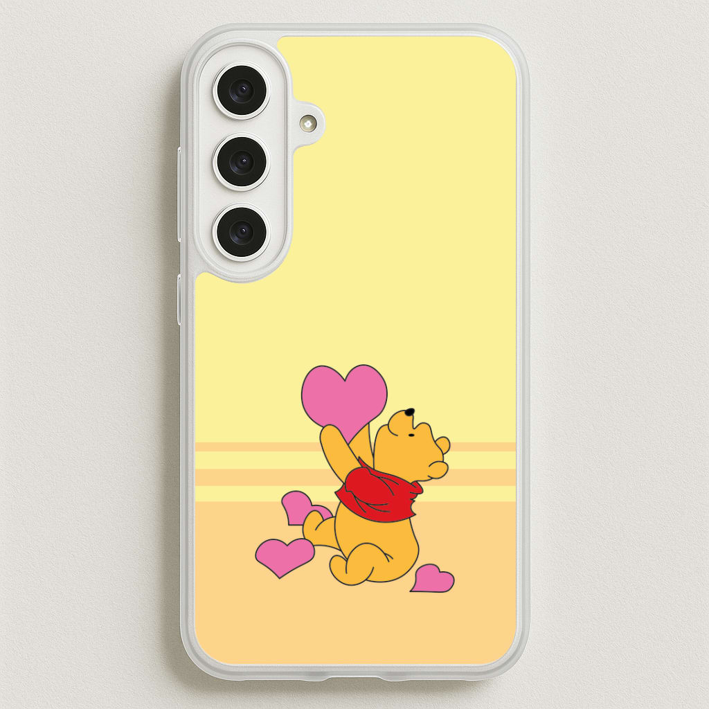 Pooh Love Heart Balloons Valentine's Phone Case