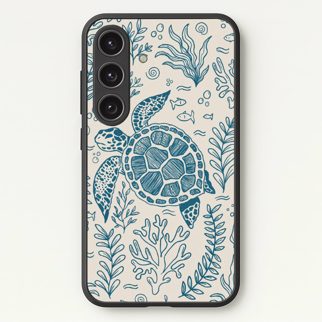 Teal Turtle Reef Phone Case