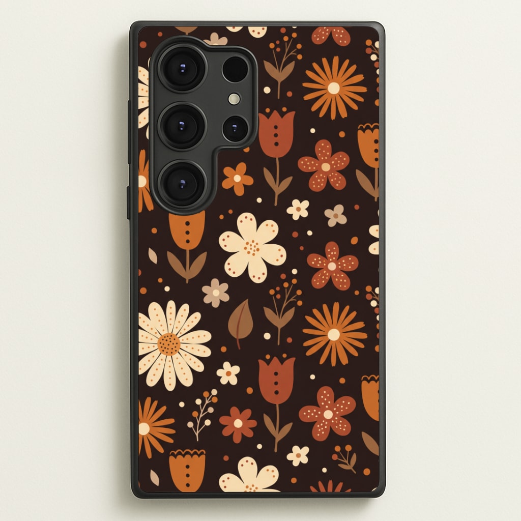 Espresso Folk Blooms Phone Case
