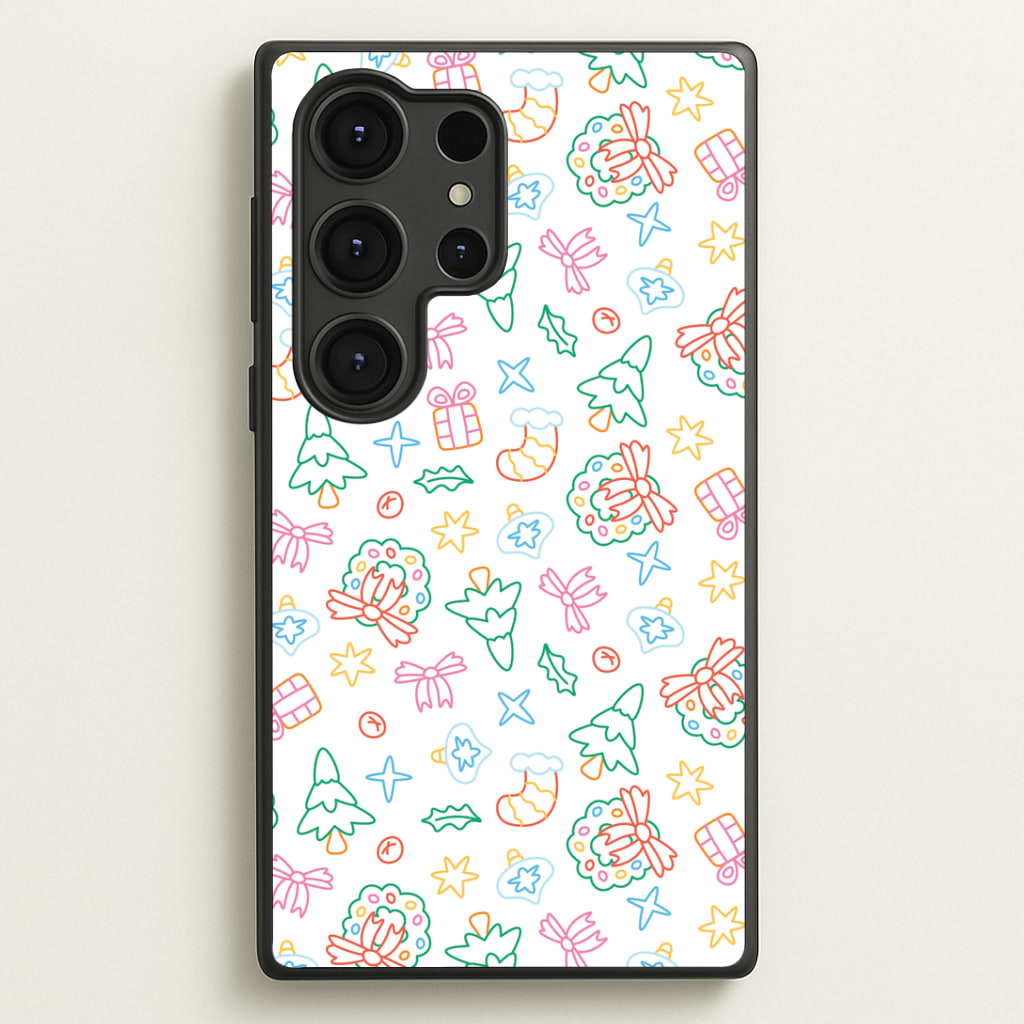 Neon Christmas Icons Pattern II Phone Case