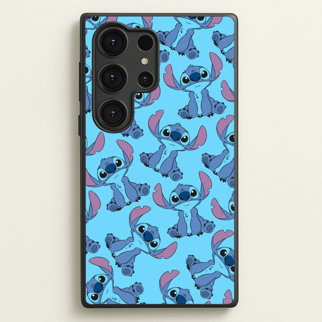 Cute Alien Blue Pattern Phone Case - Galaxy S25 Ultra / Standard