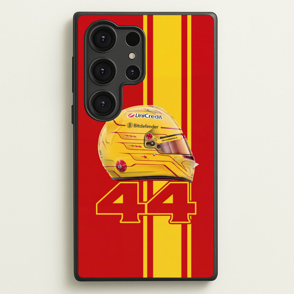 Red & Yellow 44 Helmet - Hamilton Phone Case