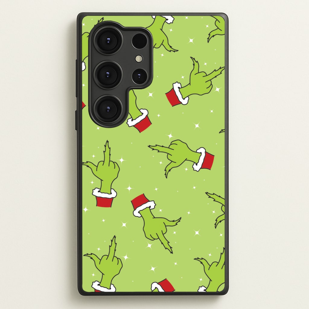 Green Middle Finger Christmas Pattern Phone Case