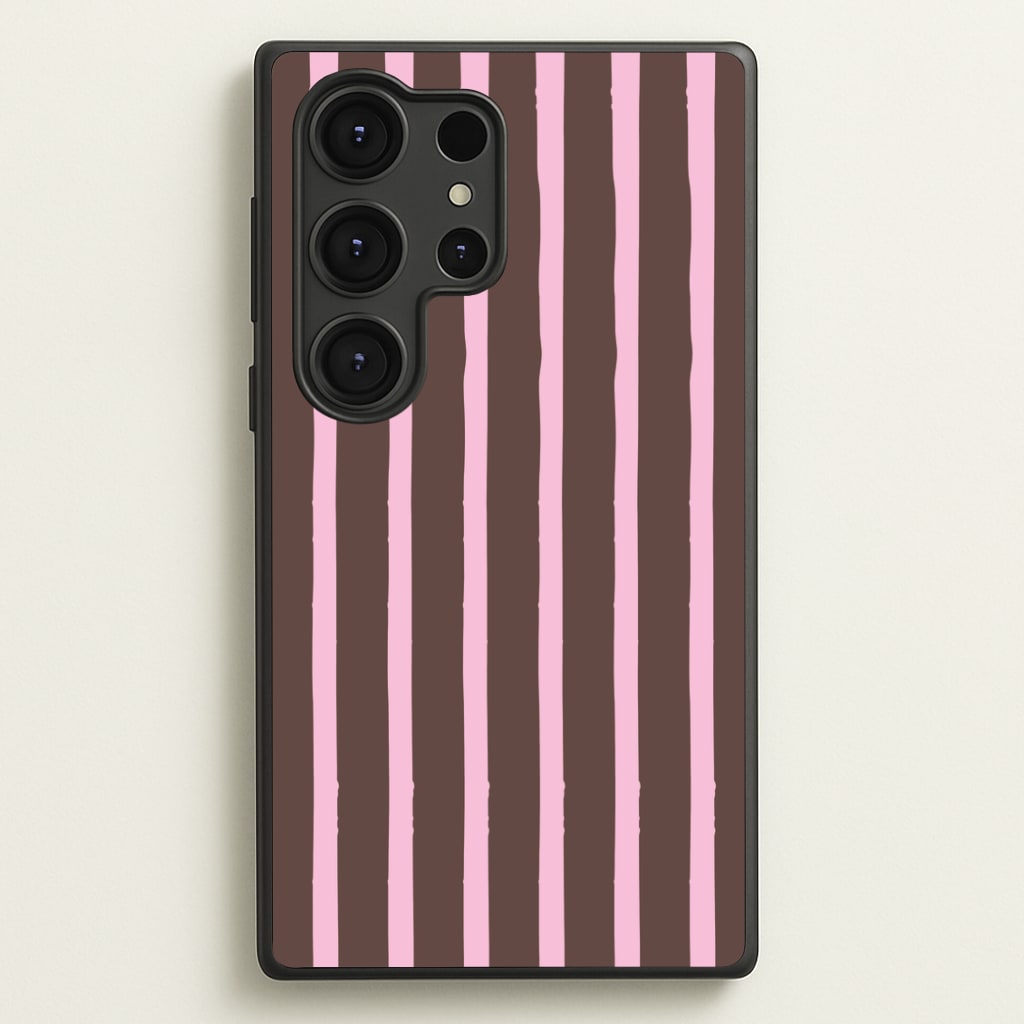 Chocolate & Strawberry Stripes Phone Case