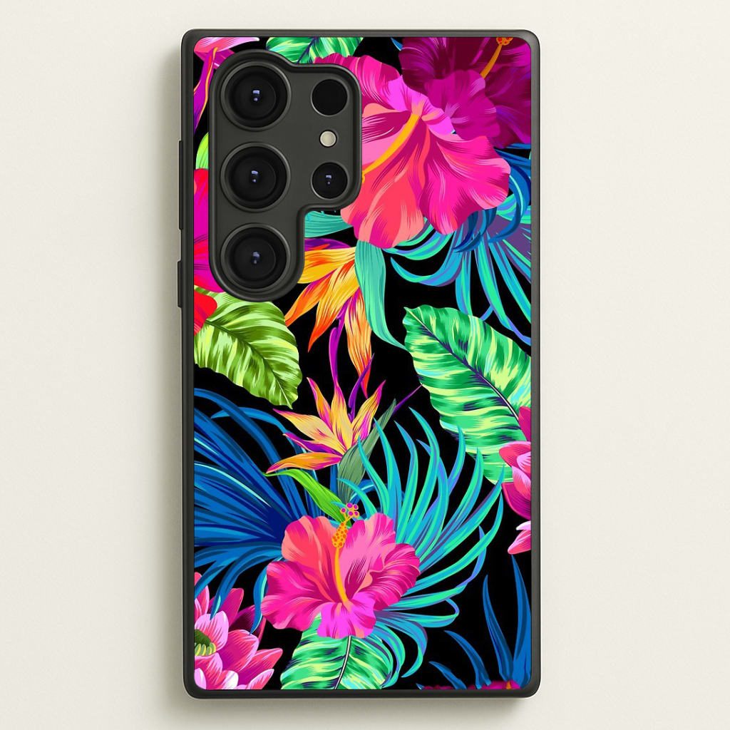 Colourful Hibiscus Pattern Phone Case - Galaxy S25 Ultra / Standard