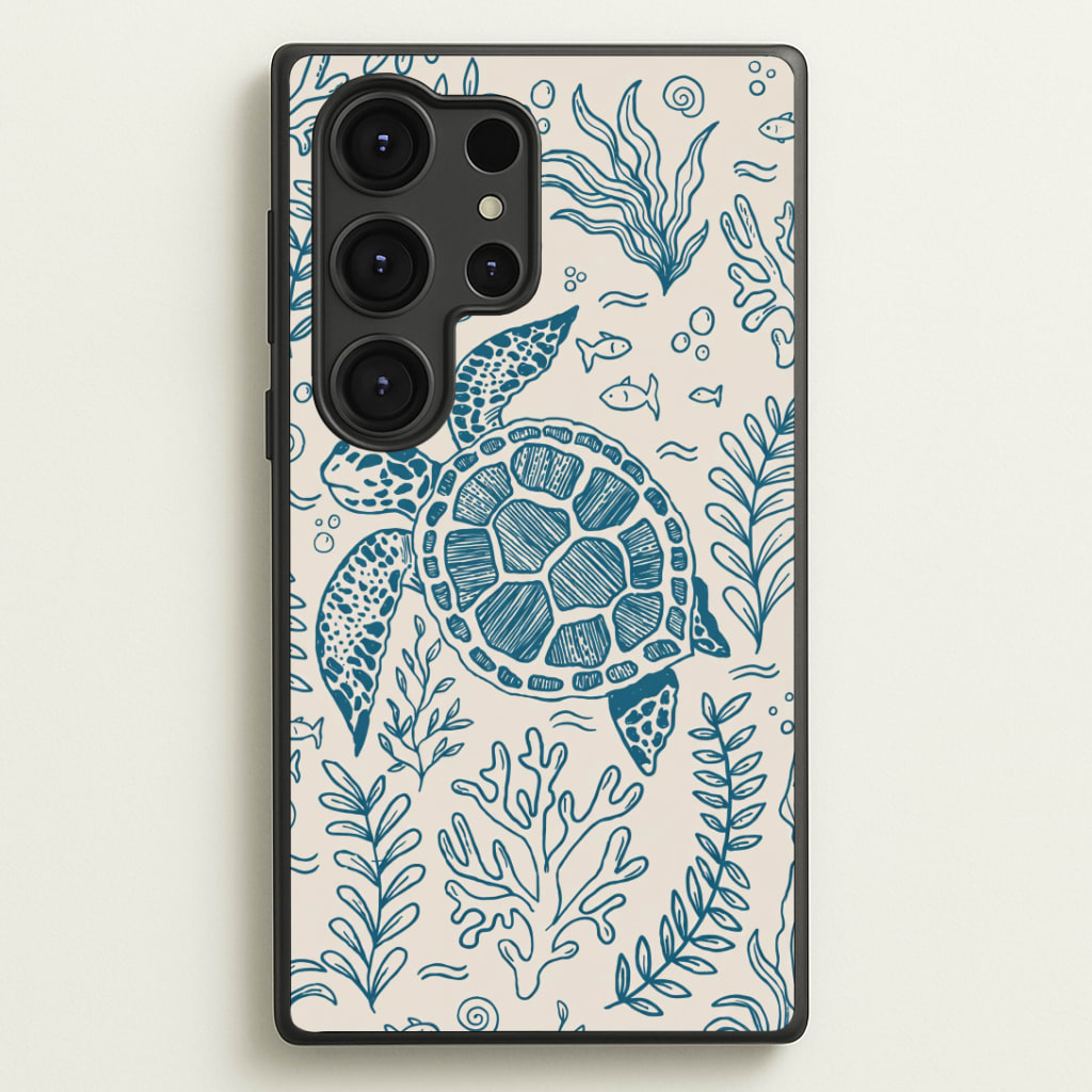 Teal Turtle Reef Phone Case