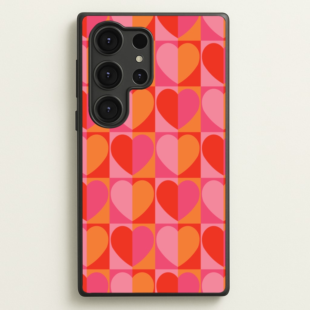 Sunset Hearts Pattern Phone Case