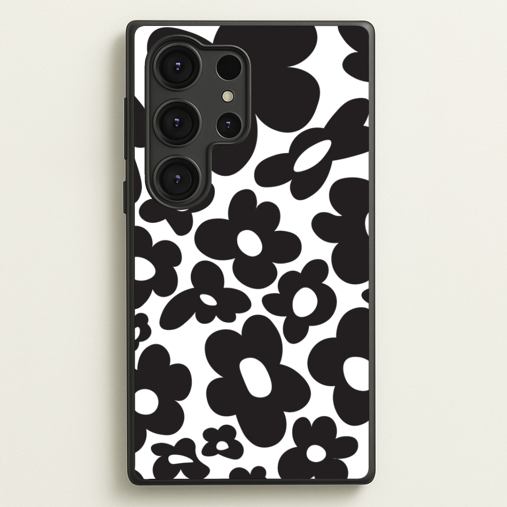 Black Flowers - Trippy Patterns Phone Case
