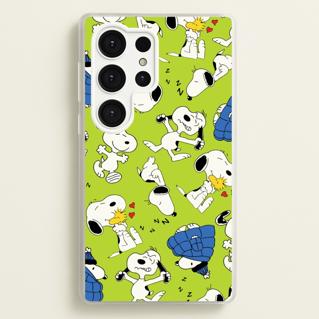 Lime Green Cartoon Beagle Pattern Phone Case