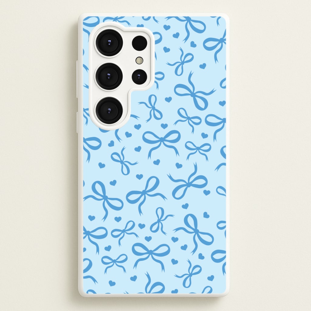 Coquette Bows And Hearts Navy Blue Phone Case