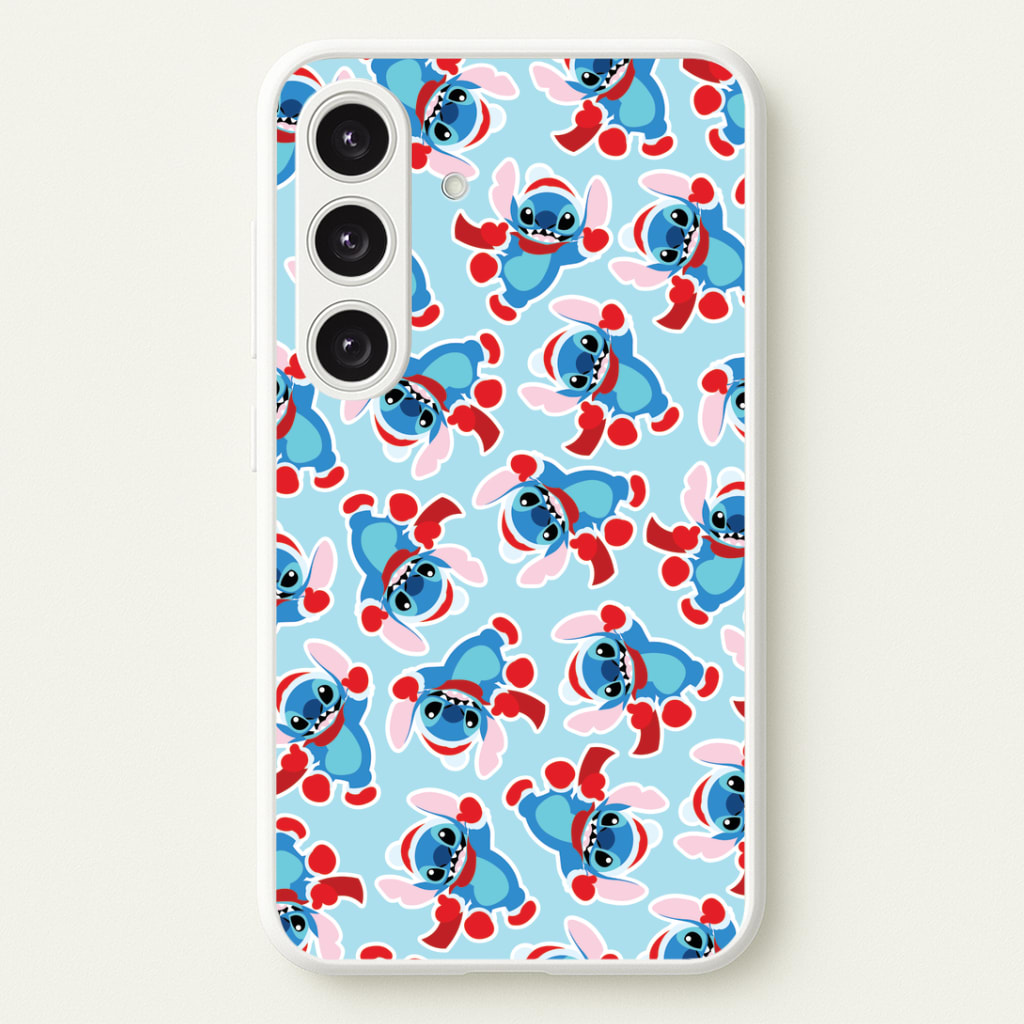 Blue Alien Christmas Pattern Phone Case