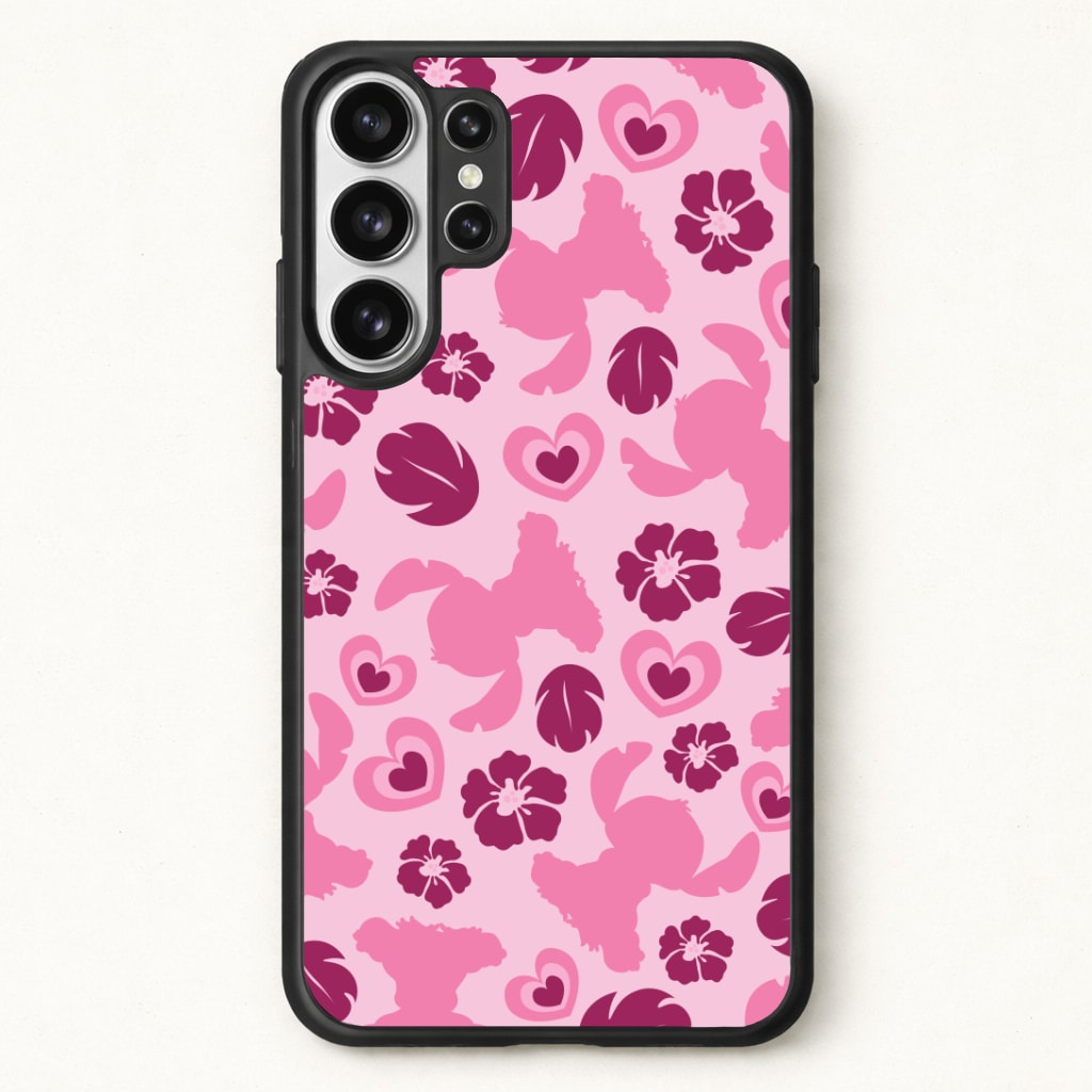 Pink Alien Silhouette Pattern Phone Case
