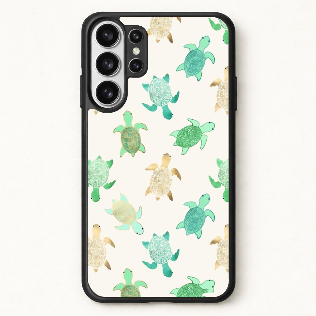 Gilded Jade & Mint Turtles Phone Case
