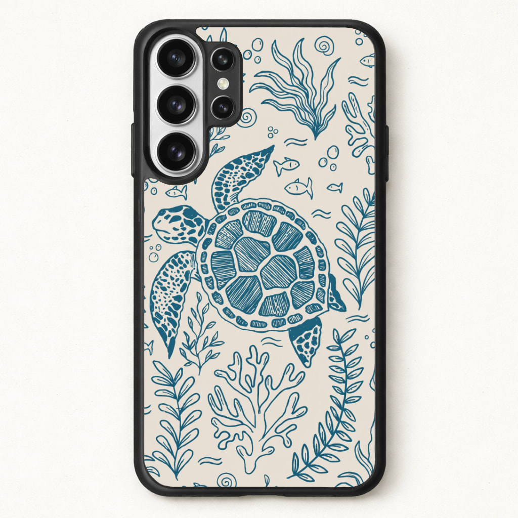 Teal Turtle Reef Phone Case