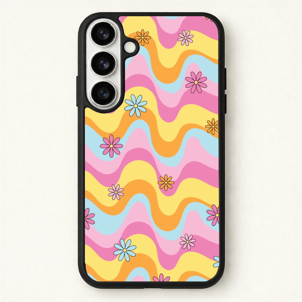 Summer Waves Retro Pattern Phone Case - Galaxy S26 / Standard